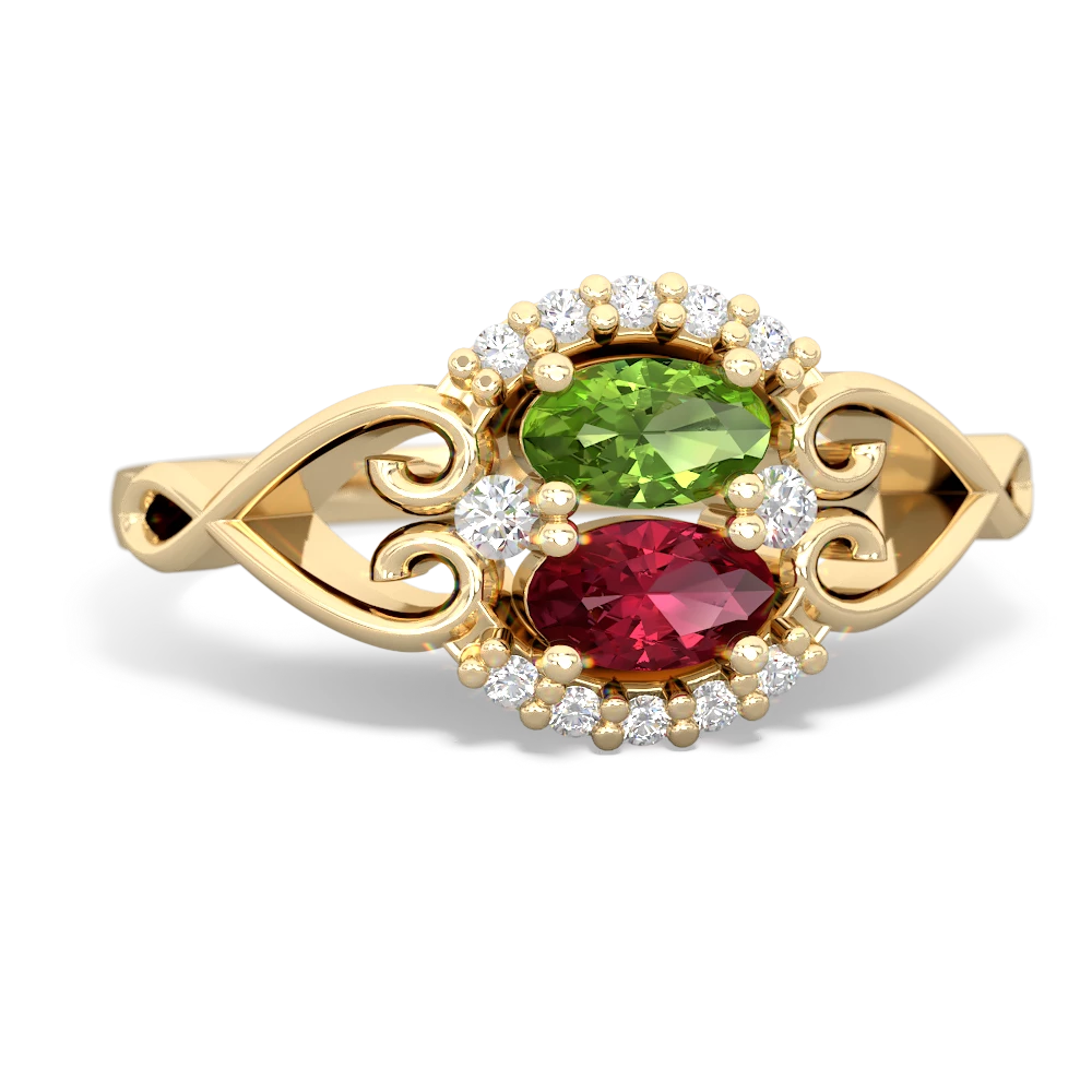 Peridot Love Nest 14K Yellow Gold ring R5860