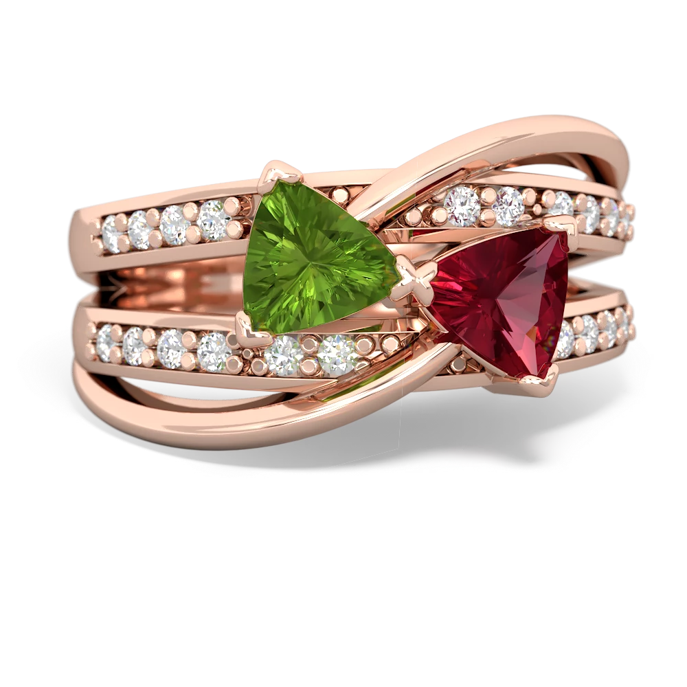 Peridot Bowtie 14K Rose Gold ring R2360