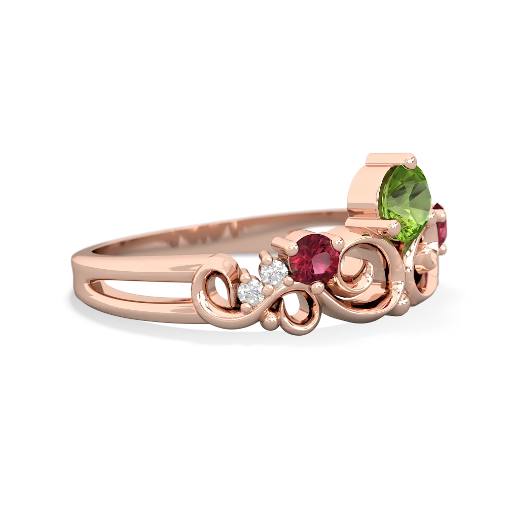 Peridot Crown Keepsake 14K Rose Gold ring R5740