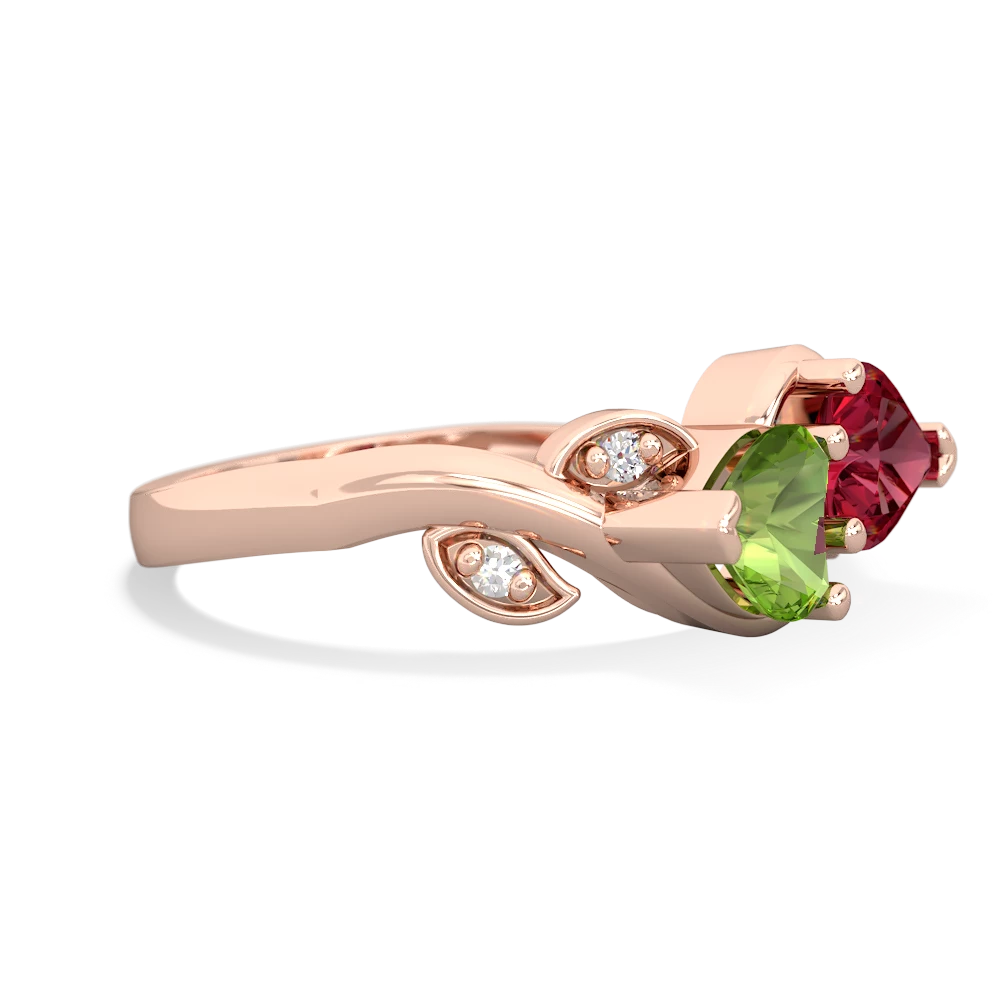 Peridot Floral Elegance 14K Rose Gold ring R5790