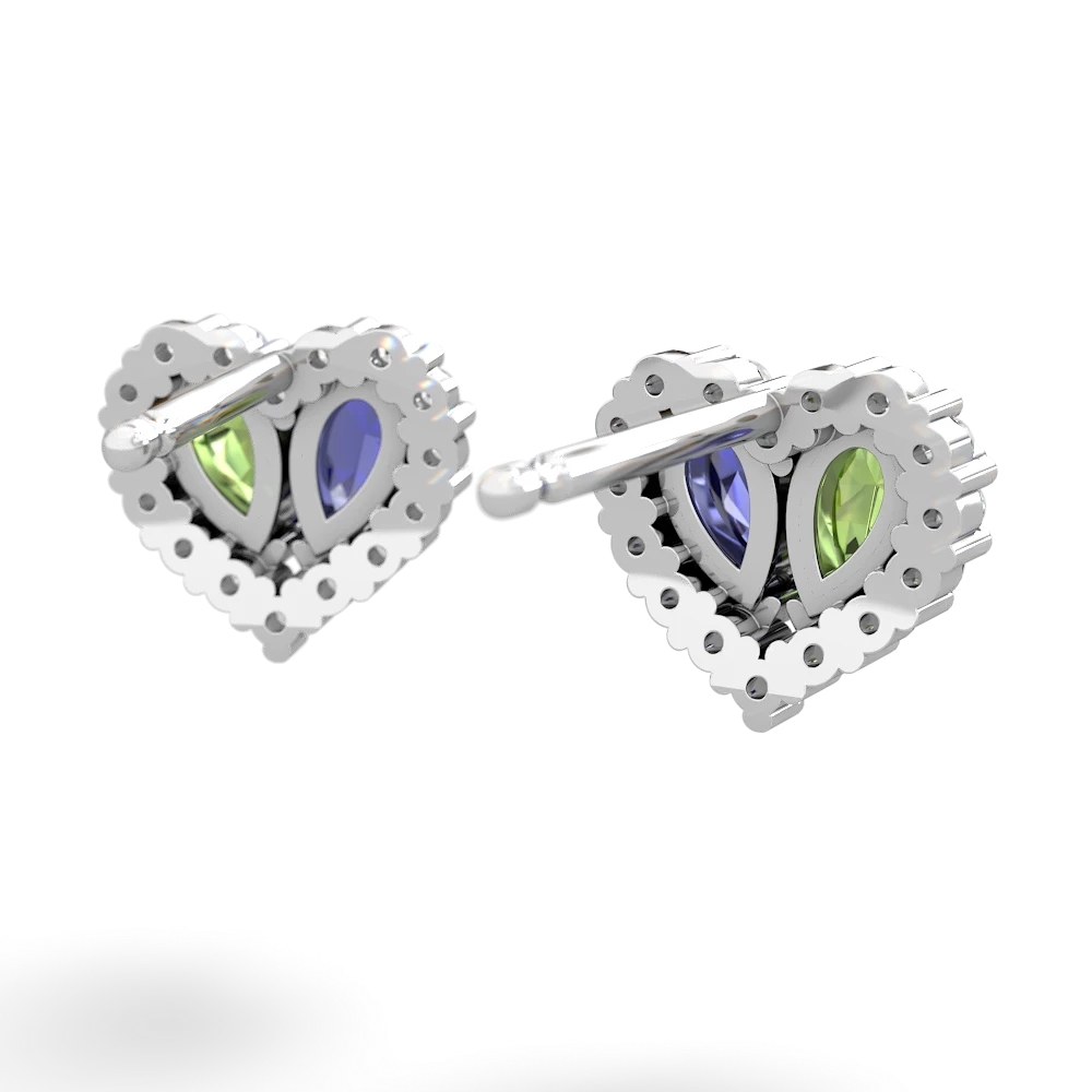 Peridot Halo 14K White Gold earrings E7008