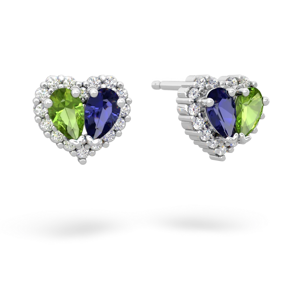 Peridot Halo 14K White Gold earrings E7008