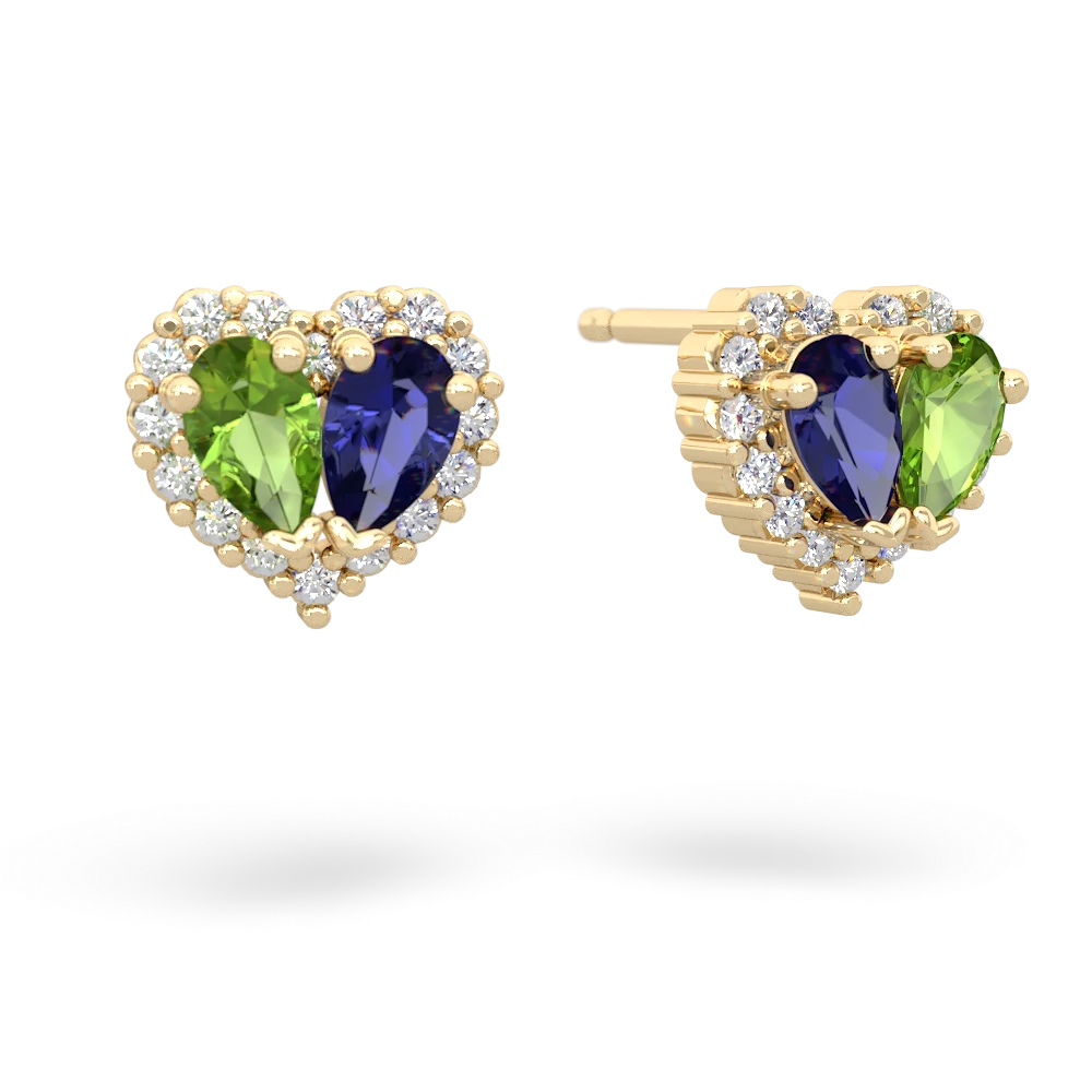 Peridot Halo 14K Yellow Gold earrings E7008
