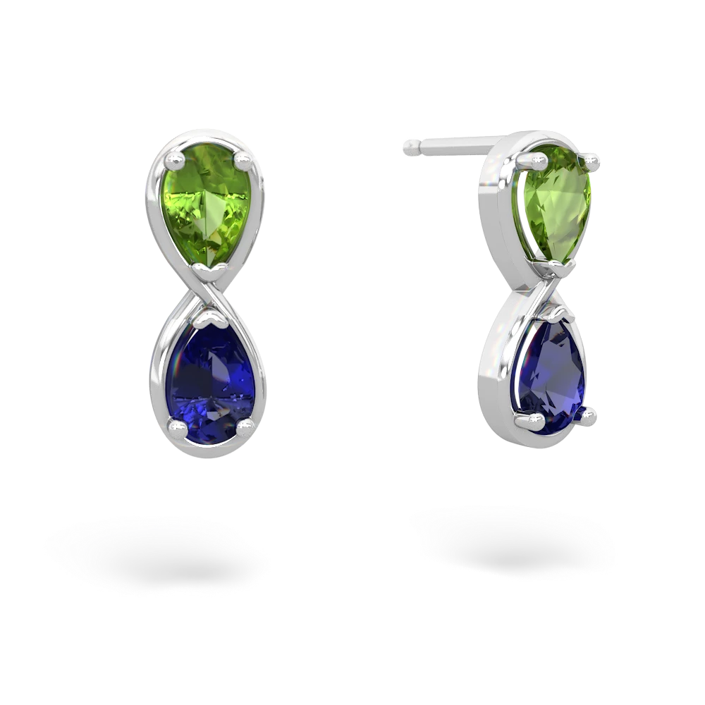 Peridot Infinity 14K White Gold earrings E5050