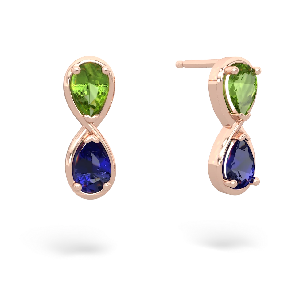 Peridot Infinity 14K Rose Gold earrings E5050