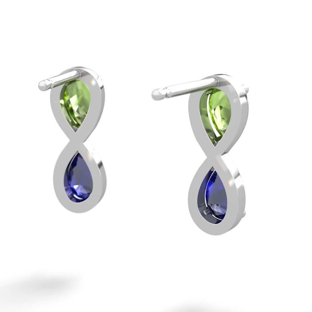 Peridot Infinity 14K White Gold earrings E5050