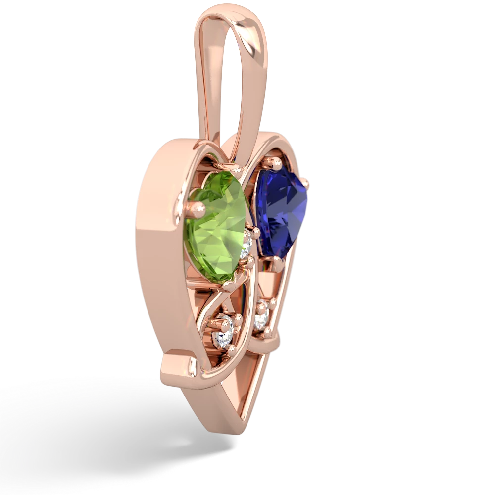 Peridot Celtic Trinity Heart 14K Rose Gold pendant P5331