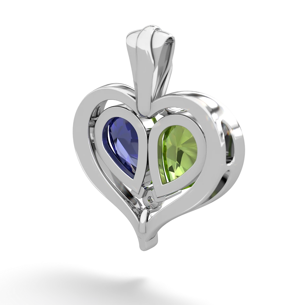 Peridot Two Become One 14K White Gold pendant P5330