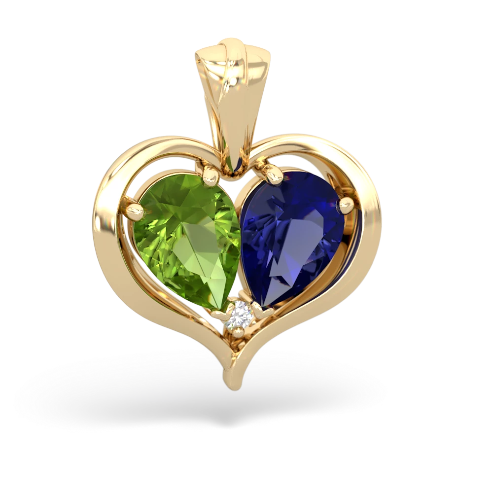 Peridot Two Become One 14K Yellow Gold pendant P5330