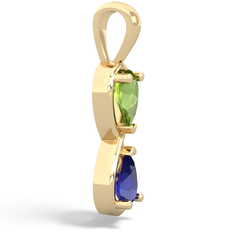 Peridot Infinity 14K Yellow Gold pendant P5050