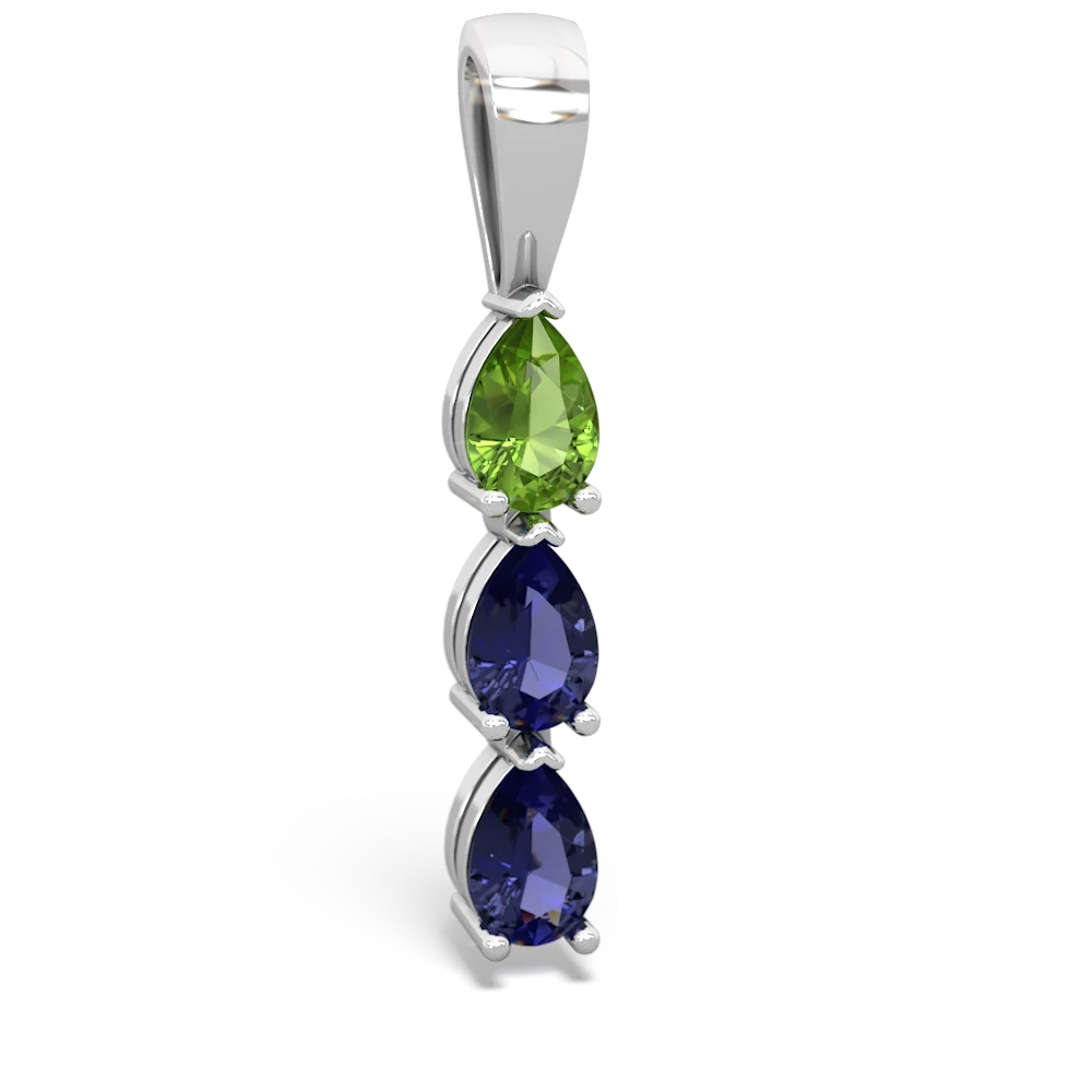 Peridot Dew Drops 14K White Gold pendant P2251