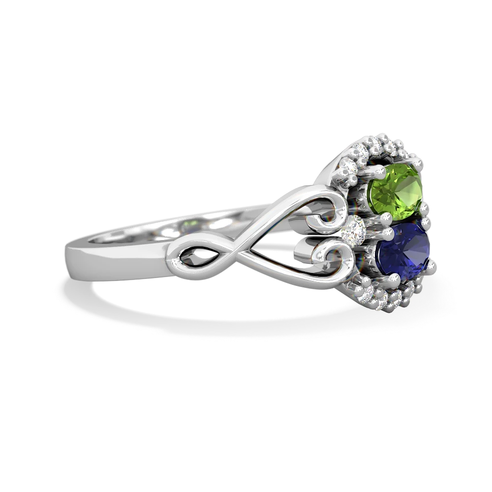 Peridot Love Nest 14K White Gold ring R5860