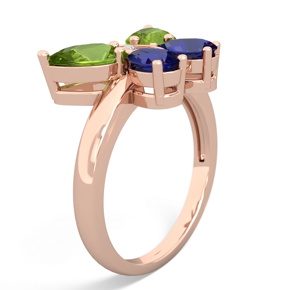 Peridot Butterfly 14K Rose Gold ring R2215