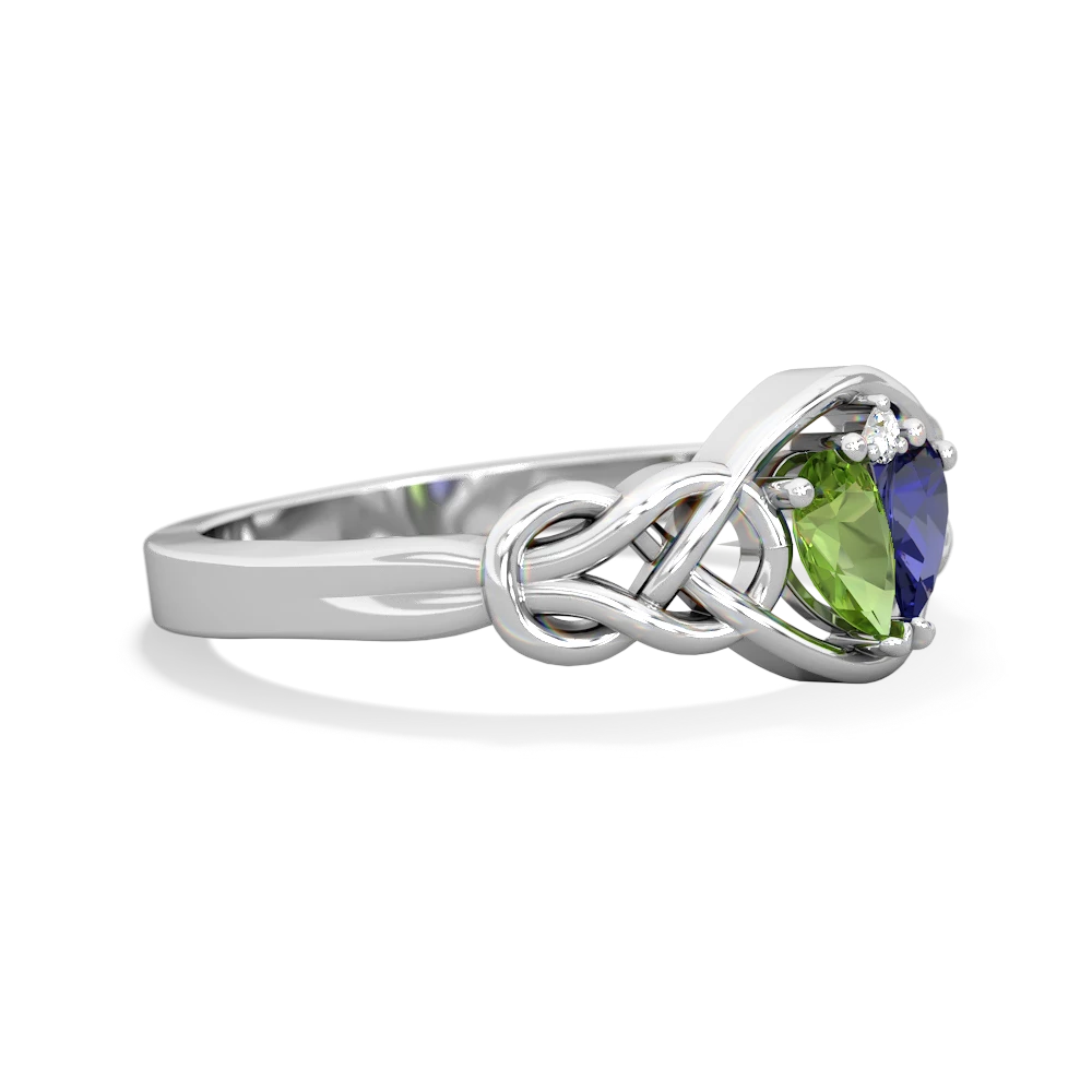 Peridot Celtic Love Knot 14K White Gold ring R5420