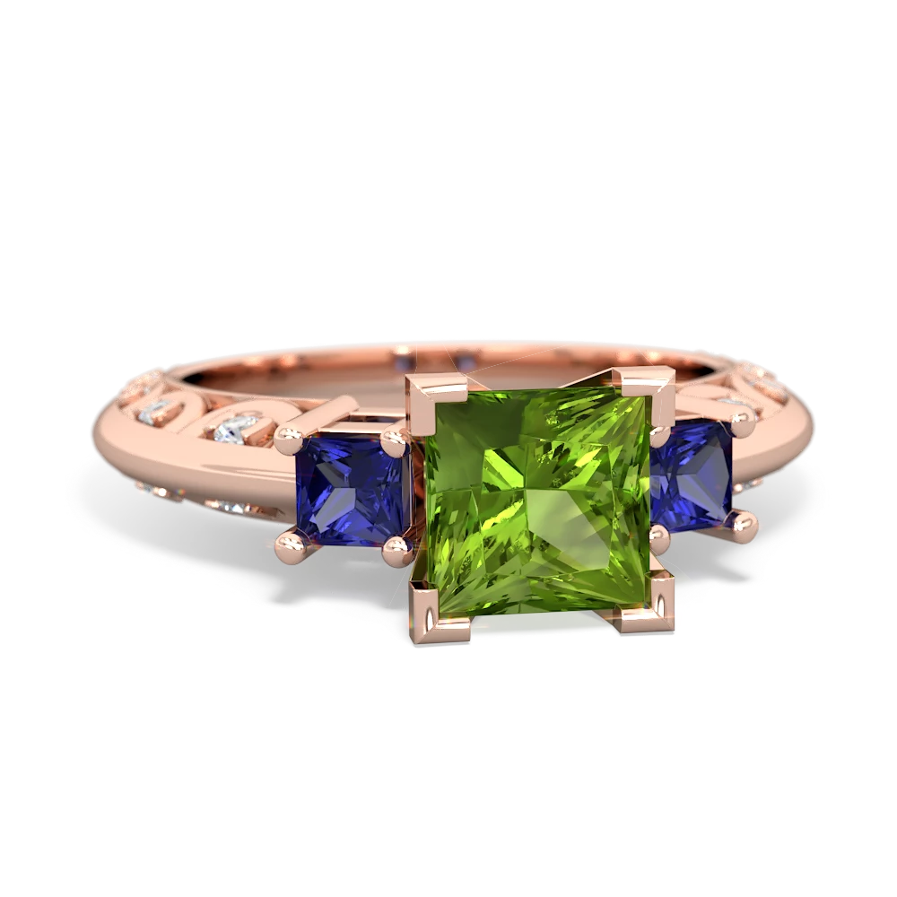 Peridot Eternal Embrace Engagement 14K Rose Gold ring C2001