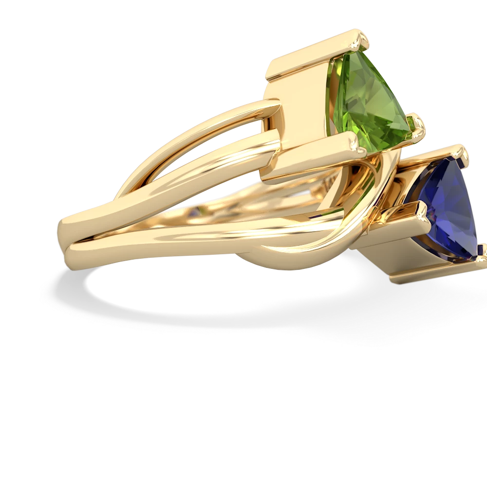 Peridot Split Band Swirl 14K Yellow Gold ring R2341