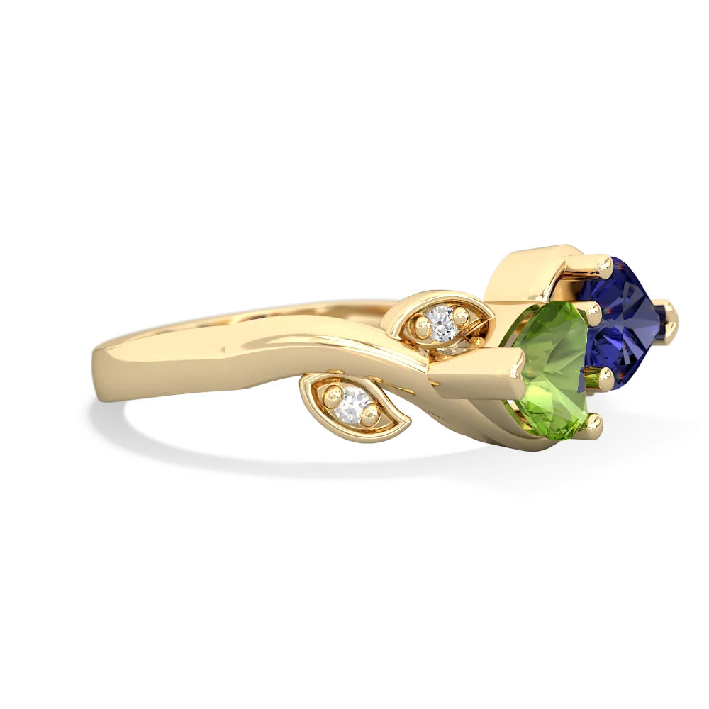 Peridot Floral Elegance 14K Yellow Gold ring R5790