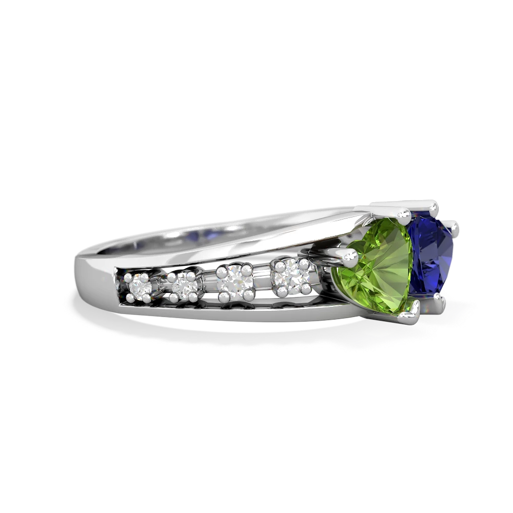 Peridot Heart To Heart 14K White Gold ring R3342