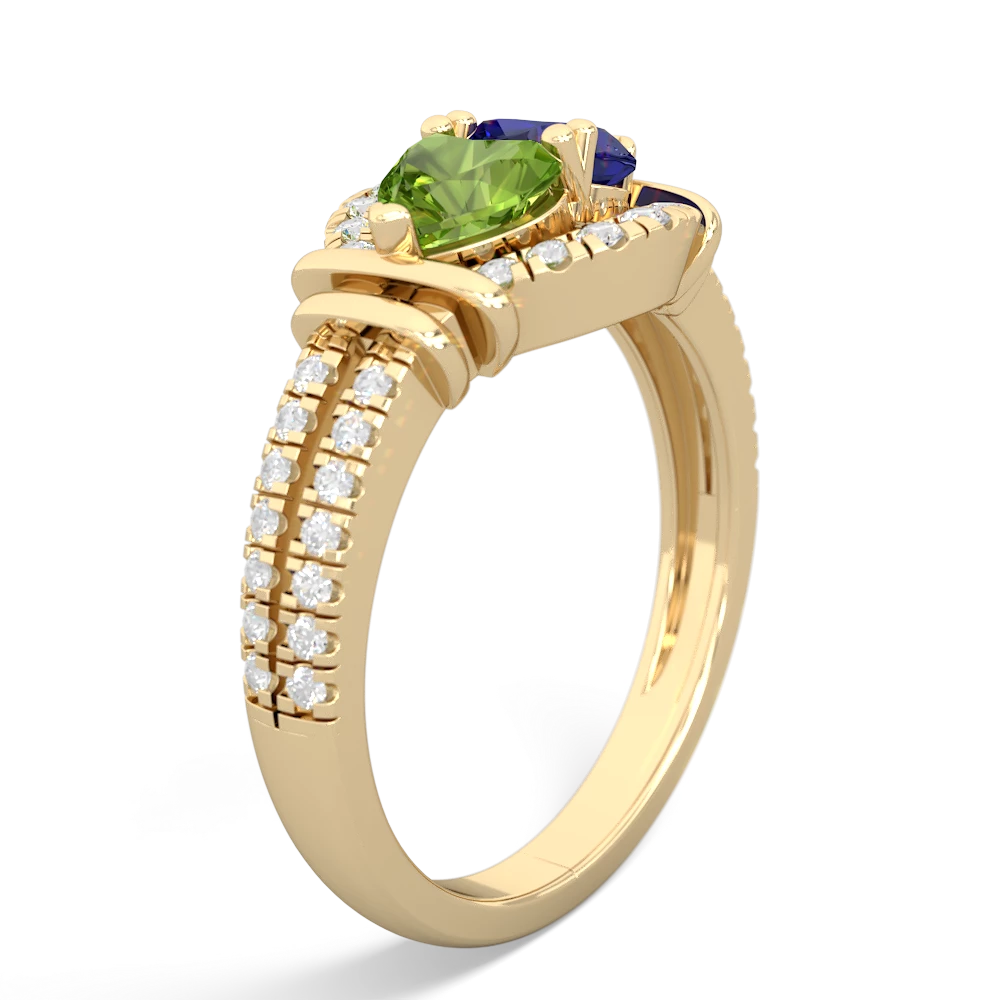 Peridot Art-Deco Keepsake 14K Yellow Gold ring R5630