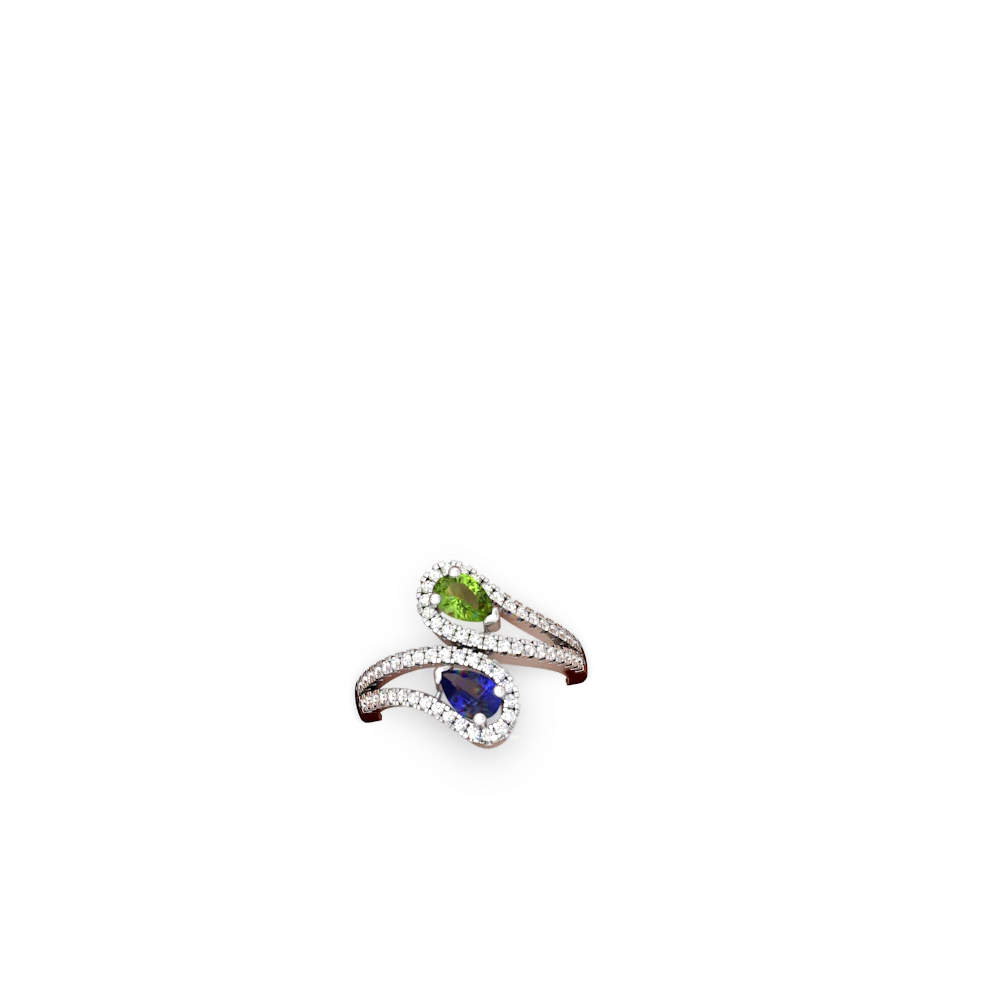 Peridot Diamond Dazzler 14K White Gold ring R3000