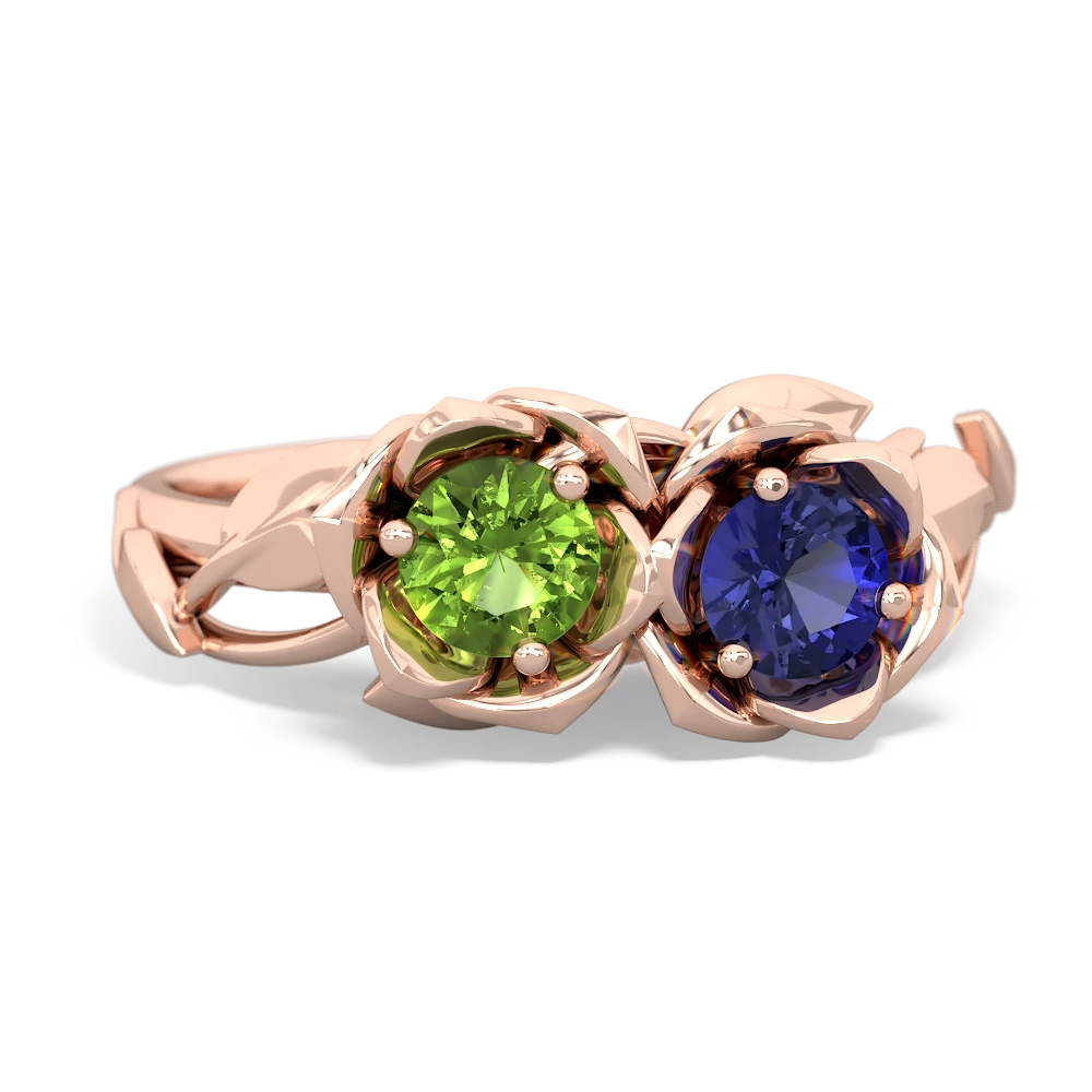 Peridot Rose Garden 14K Rose Gold ring R5510