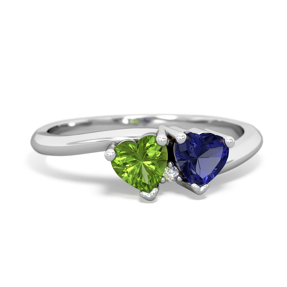 Peridot Sweethearts 14K White Gold ring R5260