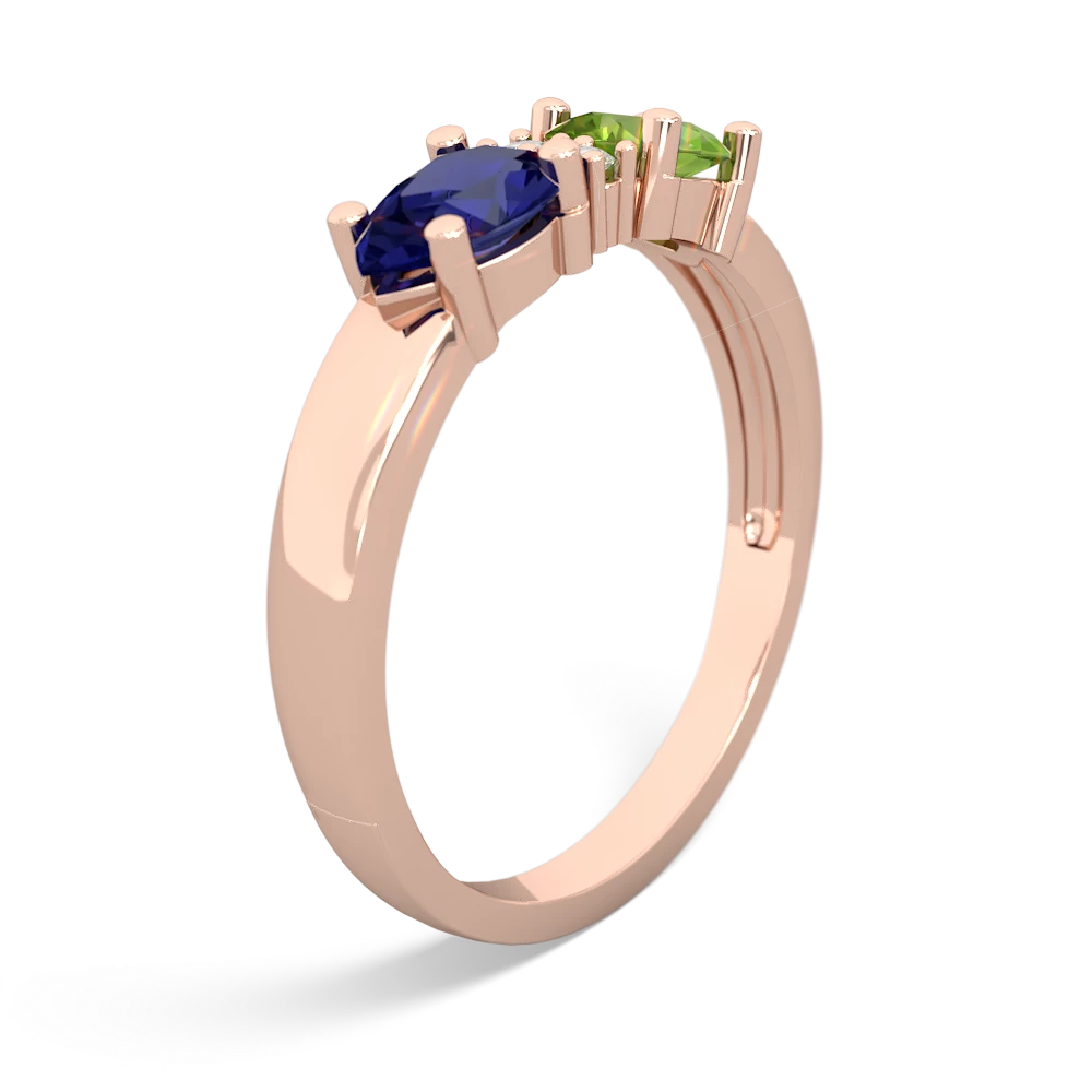 Peridot Pear Bowtie 14K Rose Gold ring R0865