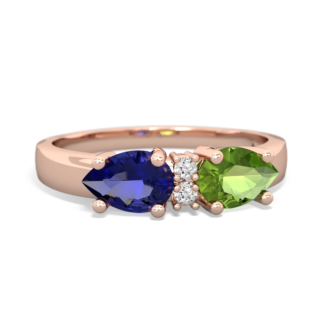 Peridot Pear Bowtie 14K Rose Gold ring R0865