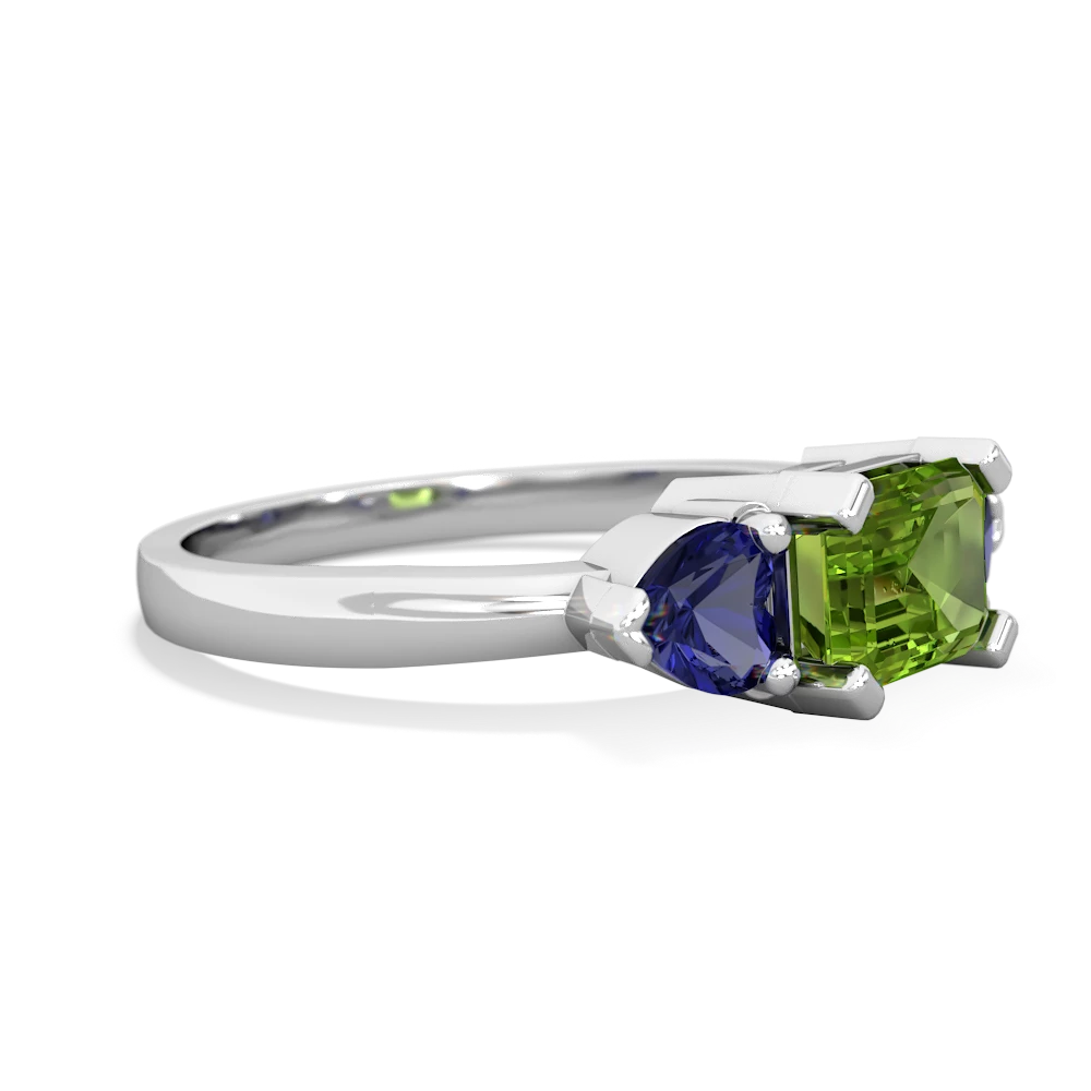 Peridot Three Stone 14K White Gold ring R5235