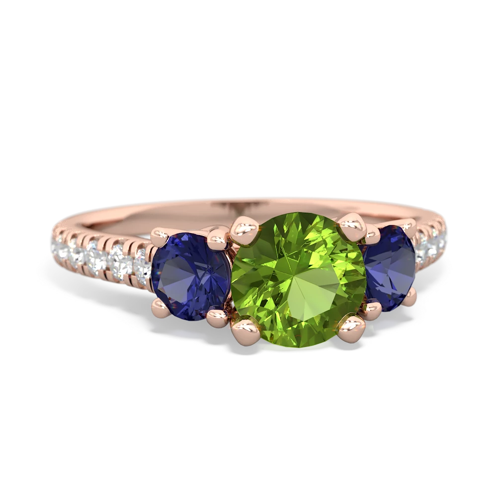 Peridot Pave Trellis 14K Rose Gold ring R5500