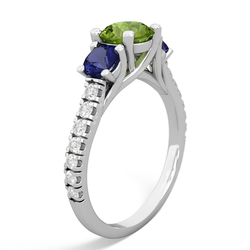 Peridot Pave Trellis 14K White Gold ring R5500