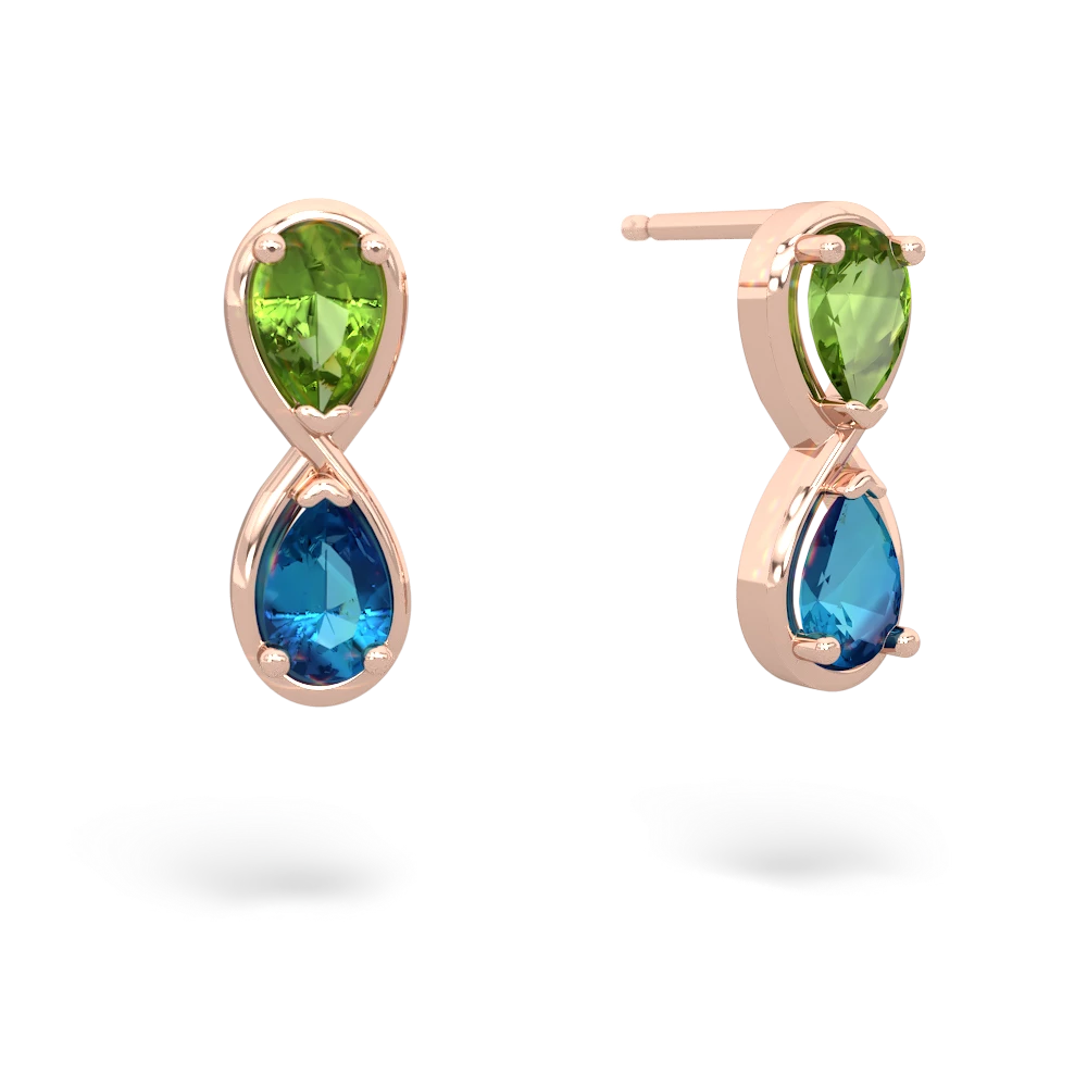 Peridot Infinity 14K Rose Gold earrings E5050