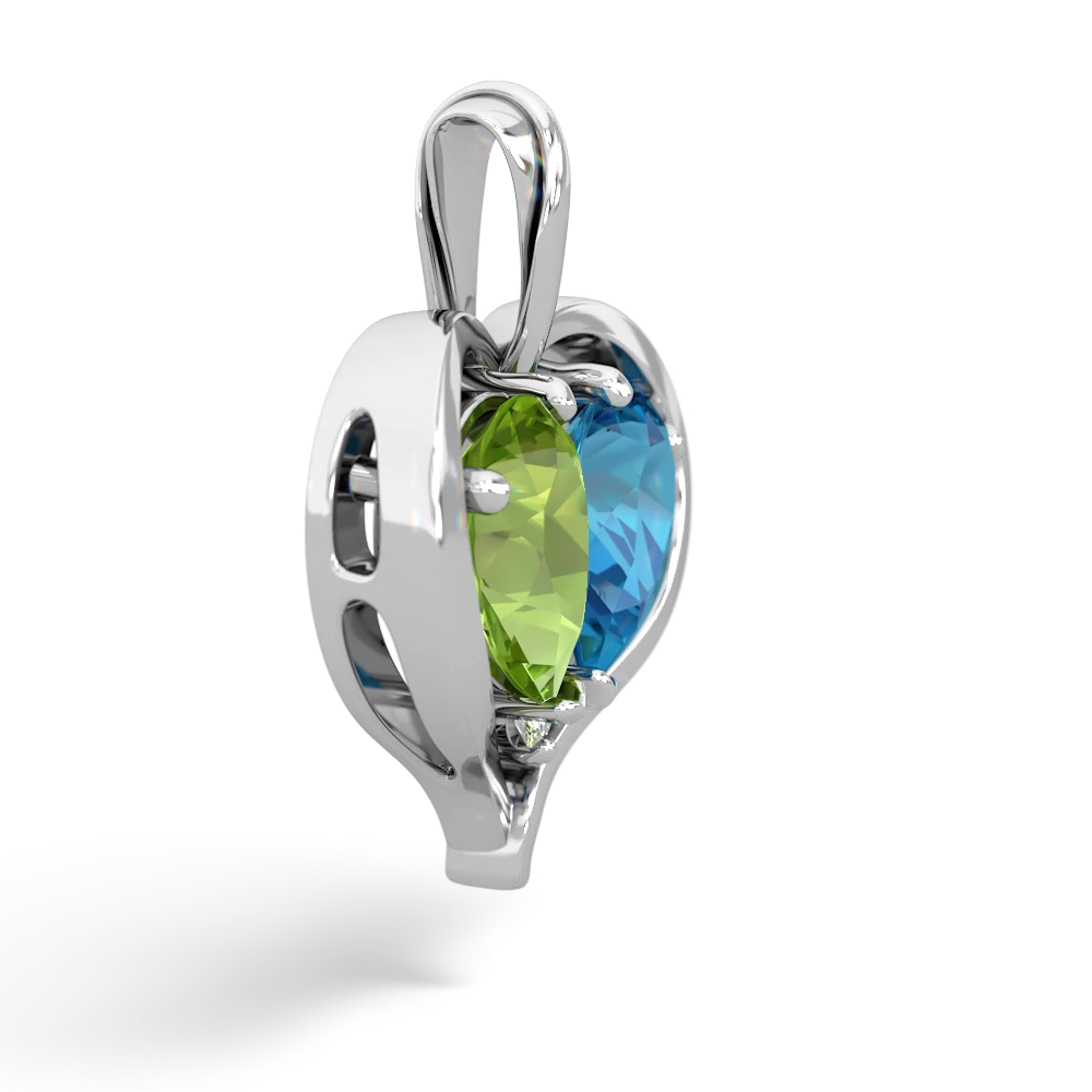 Peridot Two Become One 14K White Gold pendant P5330