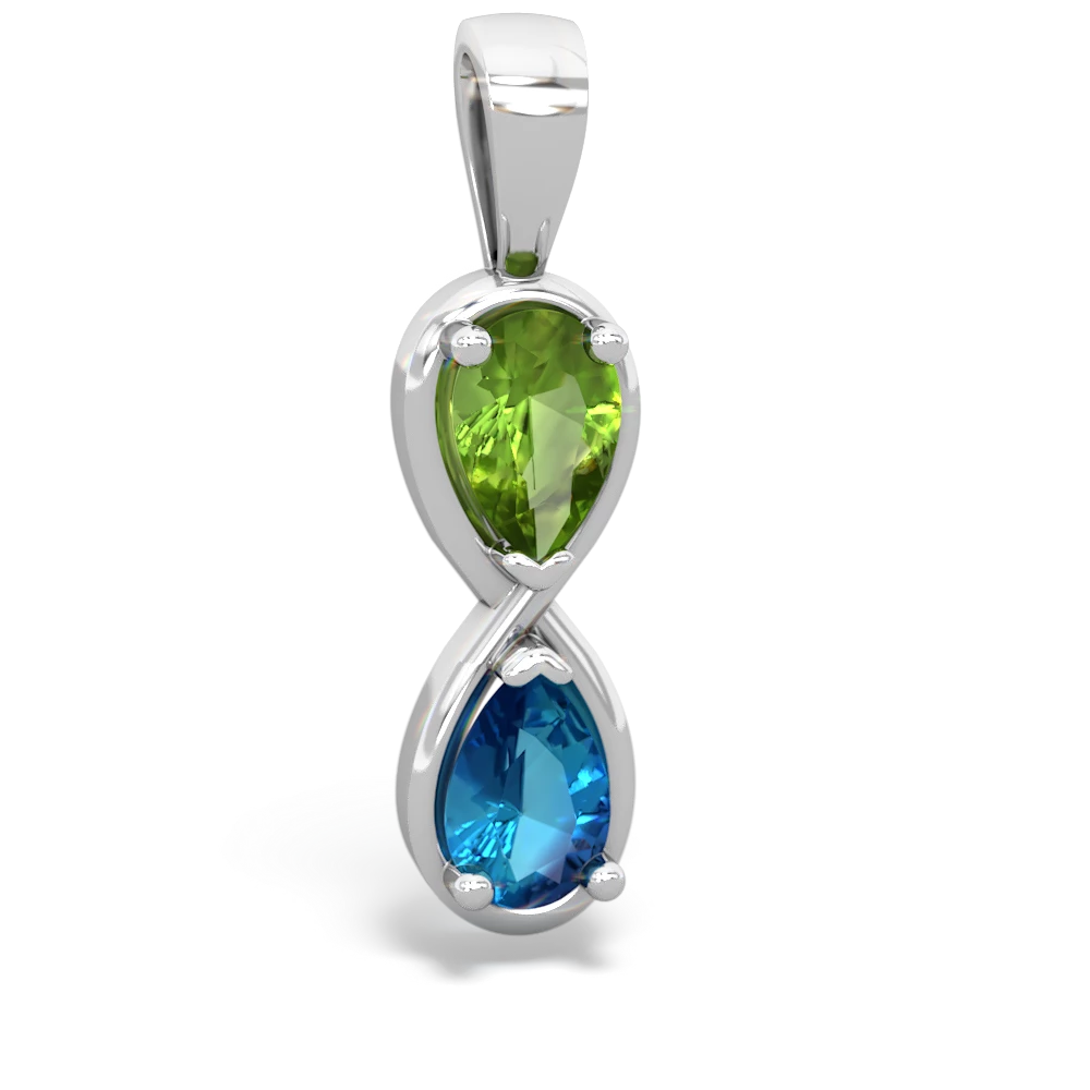 Peridot Infinity 14K White Gold pendant P5050