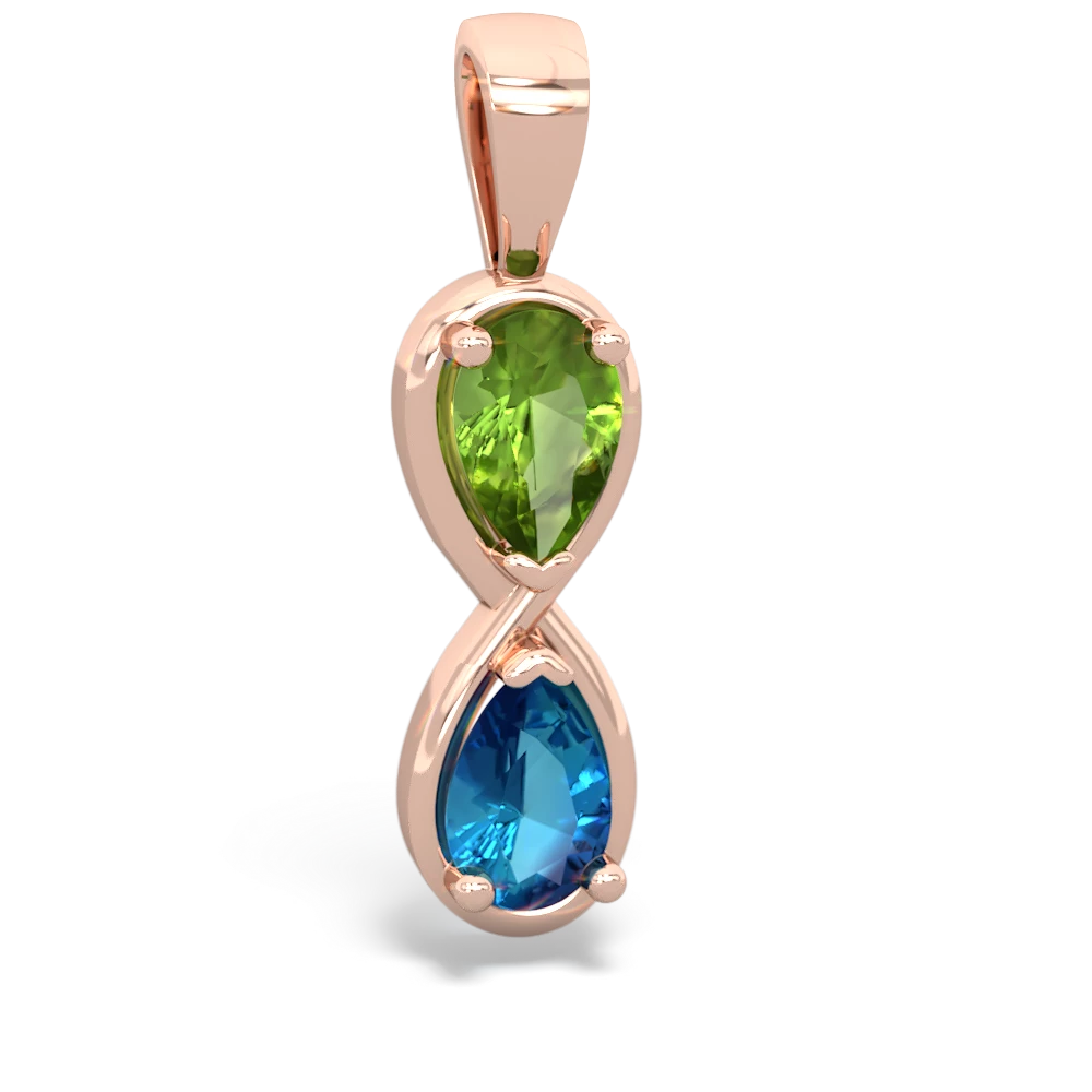 Peridot Infinity 14K Rose Gold pendant P5050