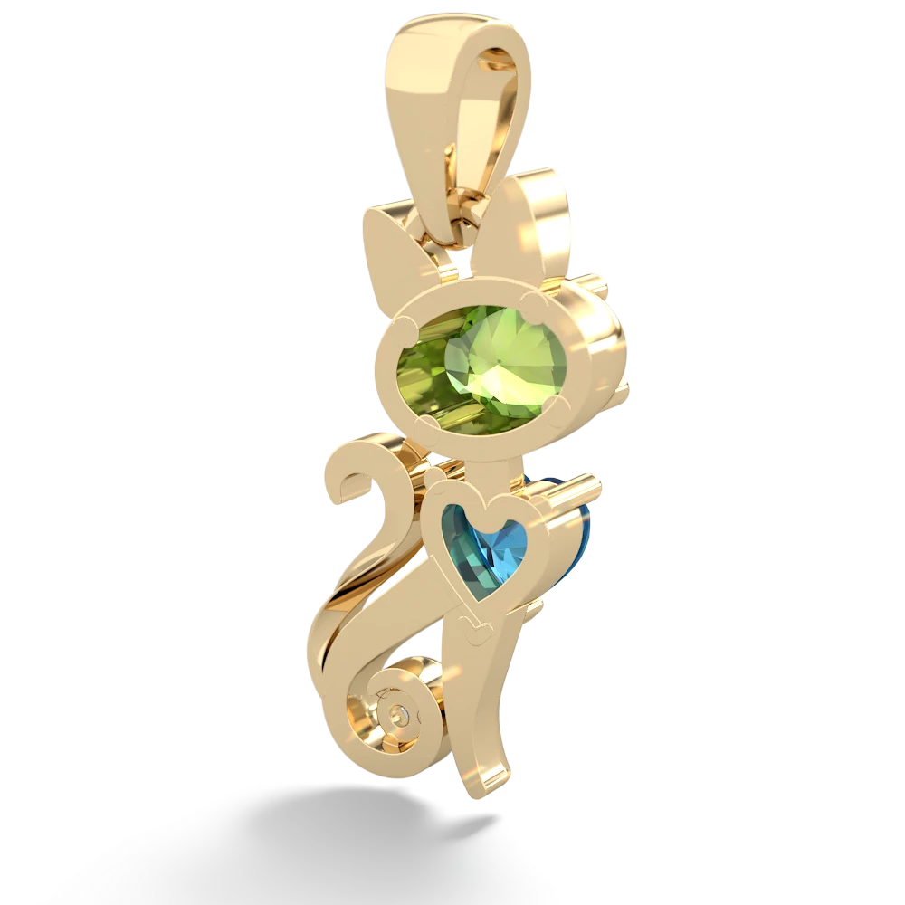 Peridot Kitten 14K Yellow Gold pendant P5780