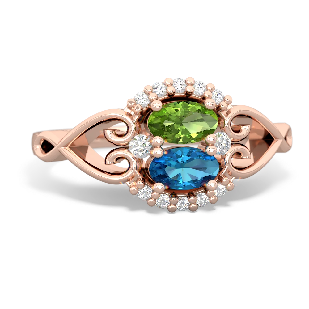 Peridot Love Nest 14K Rose Gold ring R5860