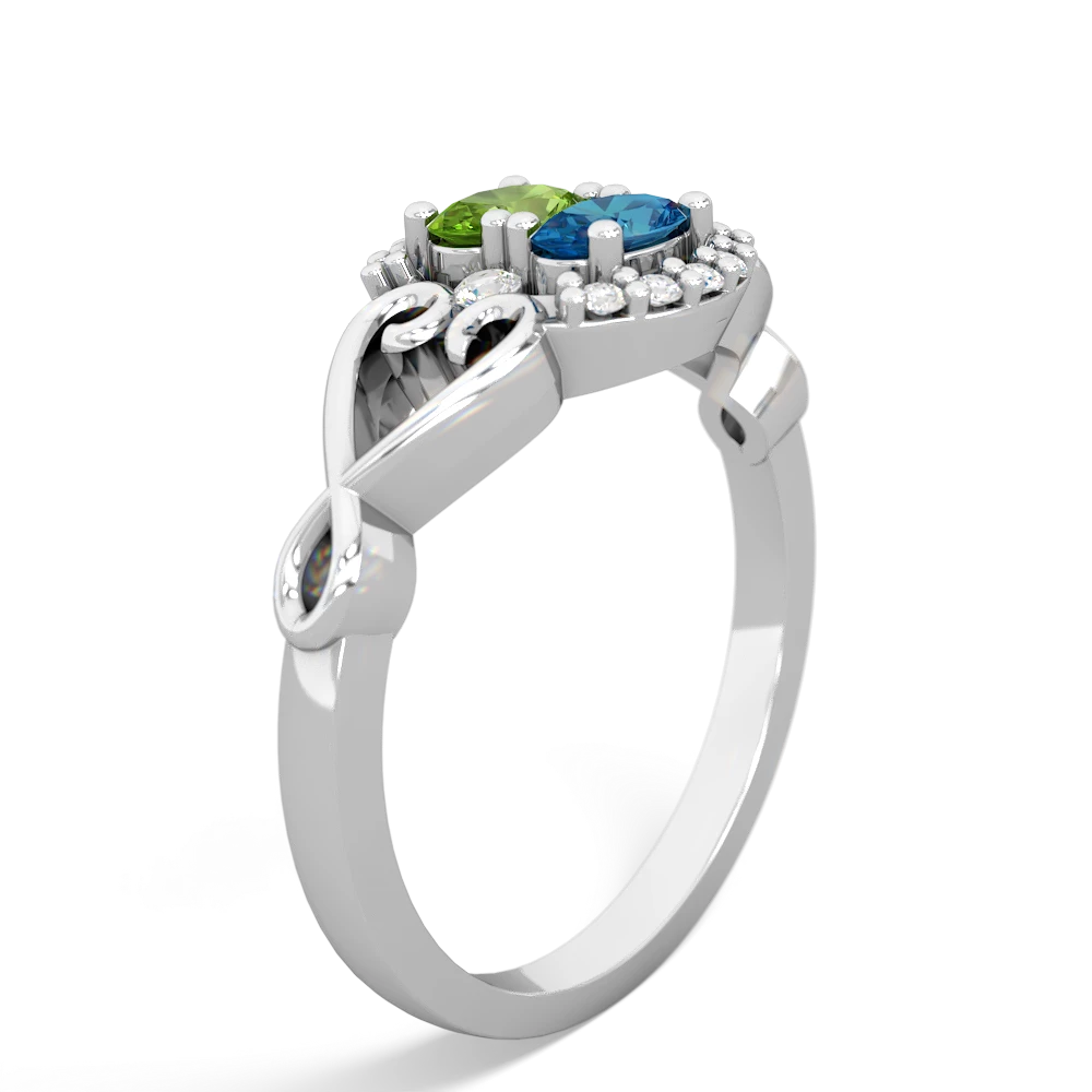 Peridot Love Nest 14K White Gold ring R5860