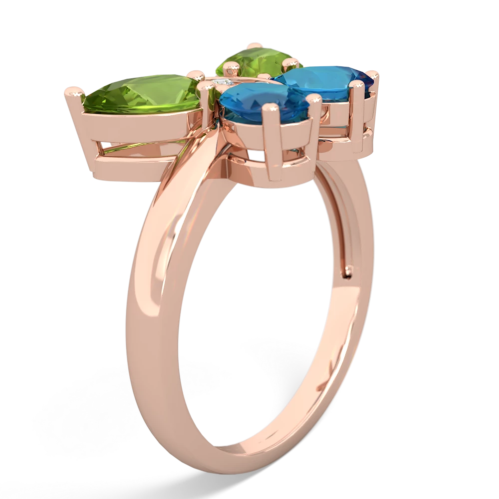 Peridot Butterfly 14K Rose Gold ring R2215