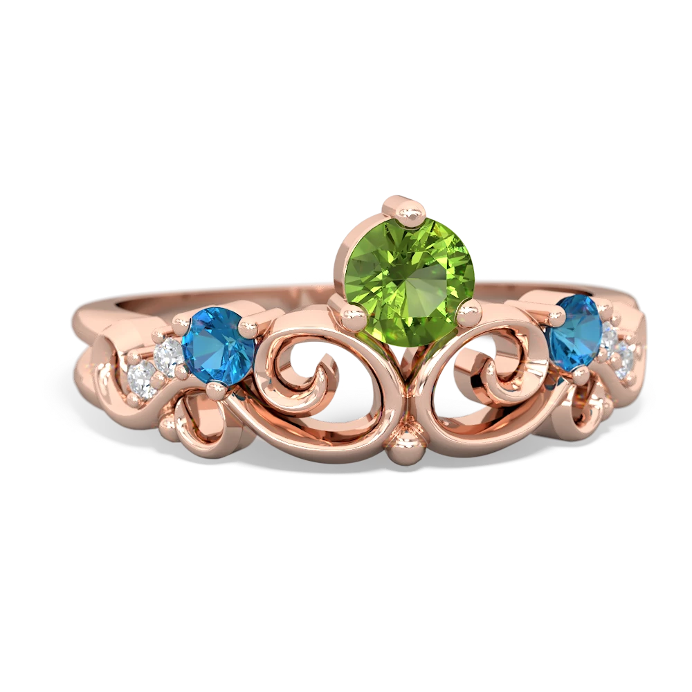 Peridot Crown Keepsake 14K Rose Gold ring R5740