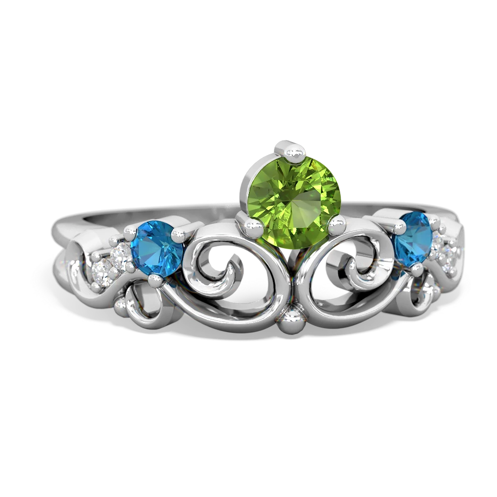 Peridot Crown Keepsake 14K White Gold ring R5740