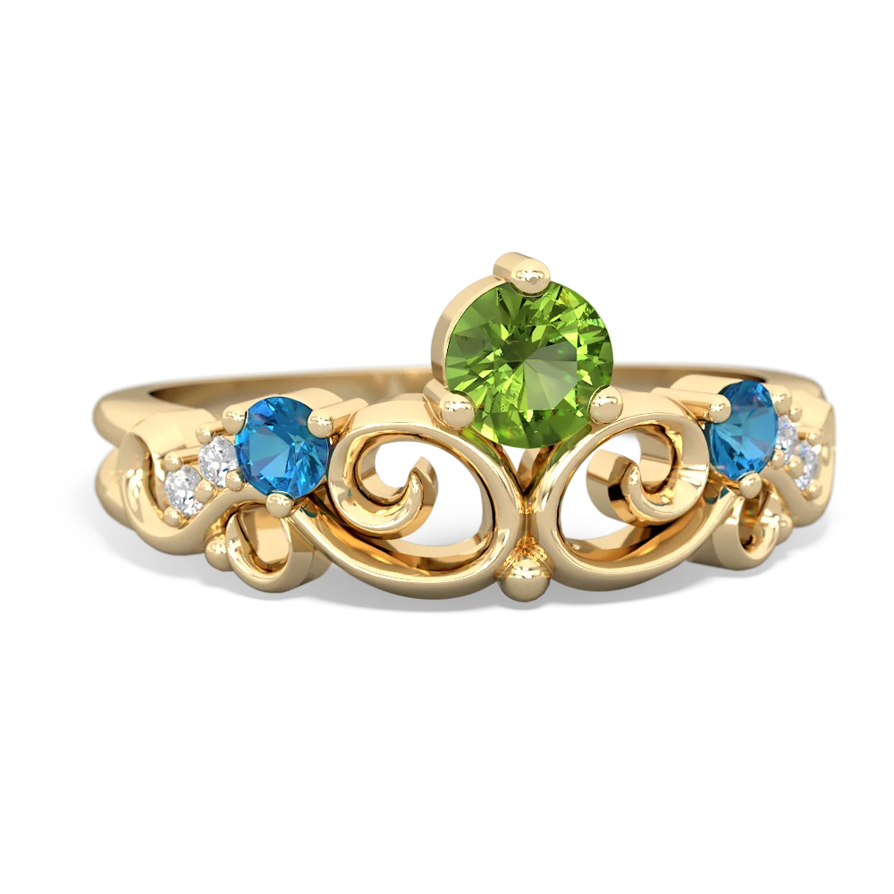 Peridot Crown Keepsake 14K Yellow Gold ring R5740