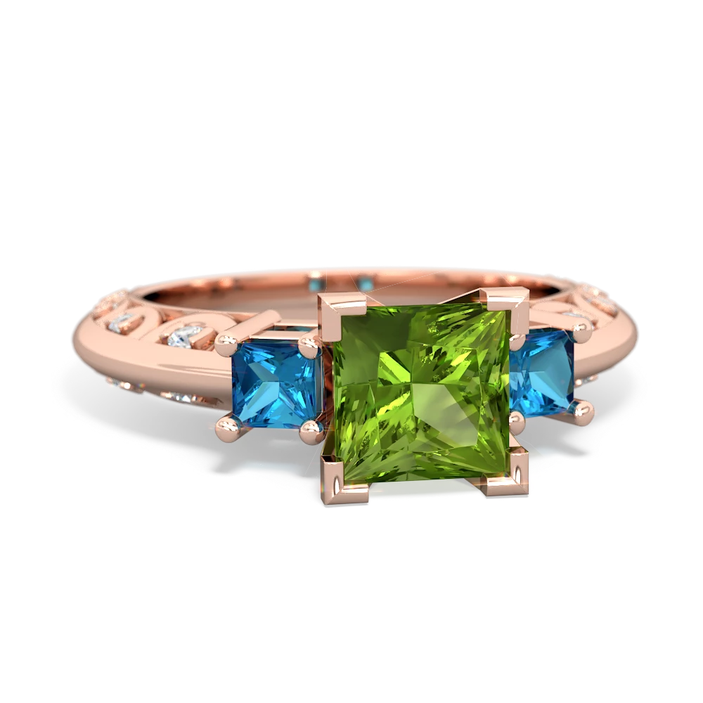 Peridot Eternal Embrace Engagement 14K Rose Gold ring C2001