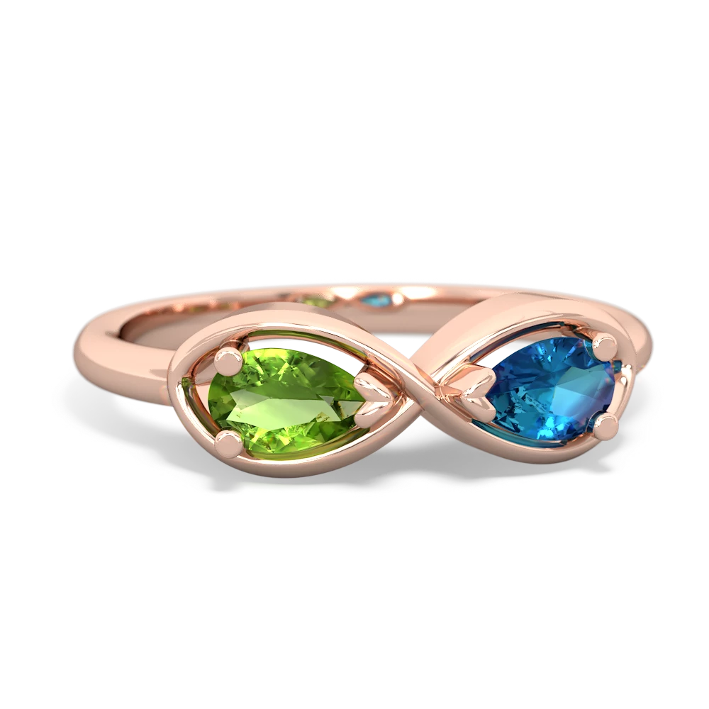 Peridot Infinity 14K Rose Gold ring R5050