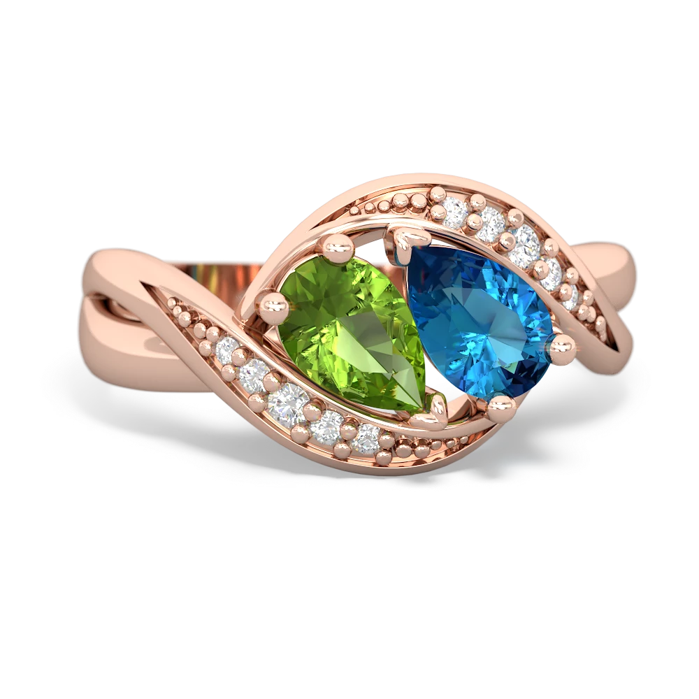 Peridot Summer Winds 14K Rose Gold ring R5342