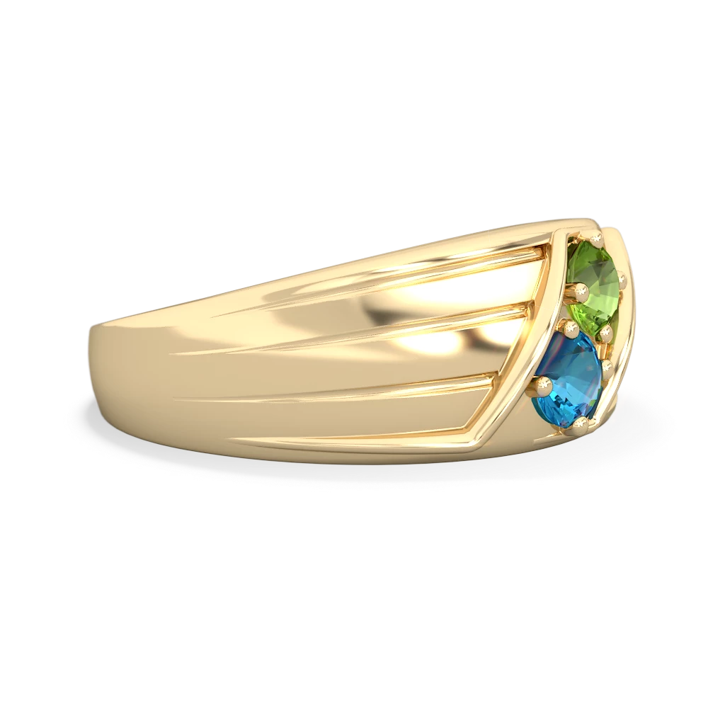 Peridot Men's Streamline 14K Yellow Gold ring R0460