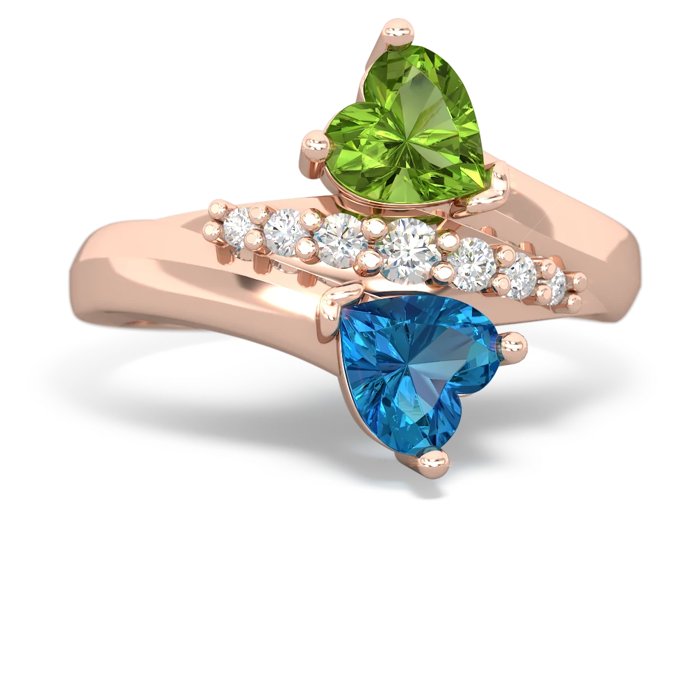 Peridot Heart To Heart 14K Rose Gold ring R2064