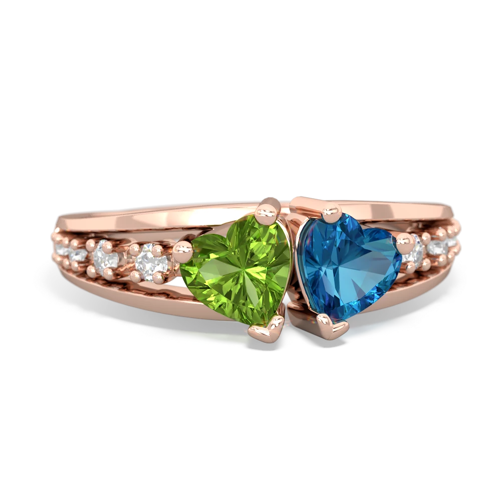 Peridot Heart To Heart 14K Rose Gold ring R3342