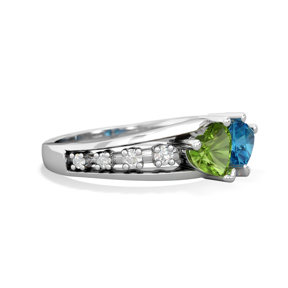 Peridot Heart To Heart 14K White Gold ring R3342