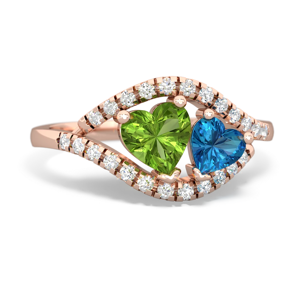 Peridot Mother And Child 14K Rose Gold ring R3010